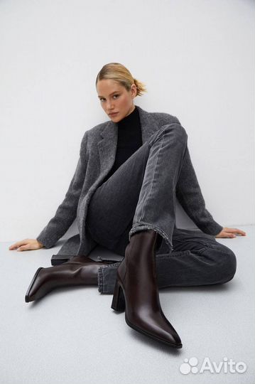 Ботильоны 36р Эконика кожа коричневые оригинал