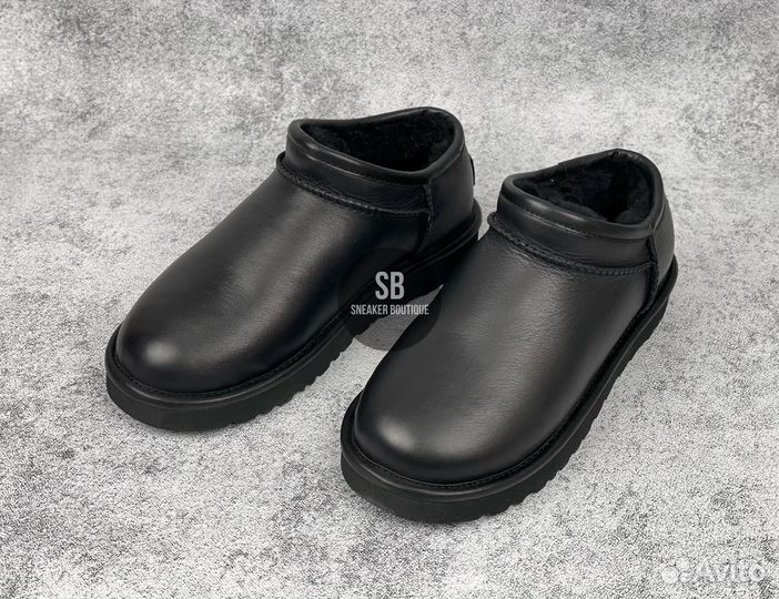 Угги Ugg Ultra Mini Tasman Leather Black