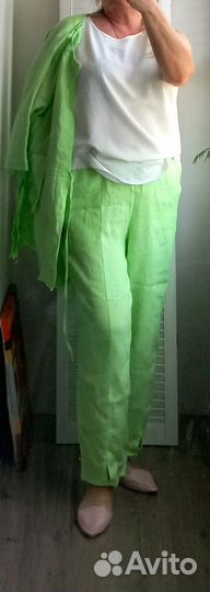 Яркий брючный костюм лето лён Польша