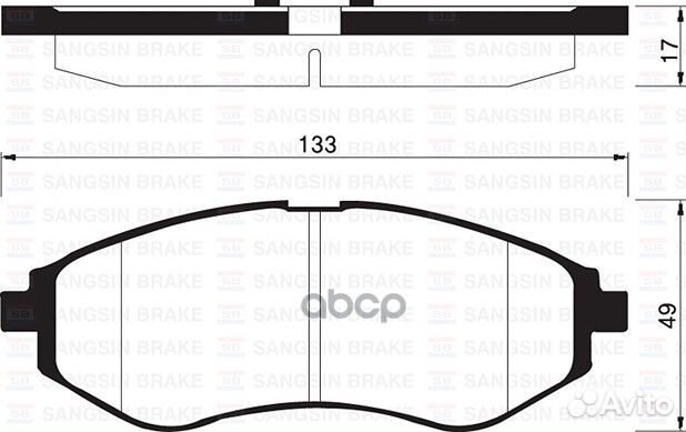 Колодки тормозные дисковые перед SP1158 Sangsin