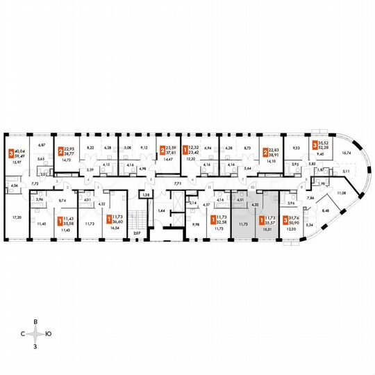 1-к. апартаменты, 35,6 м², 4/15 эт.
