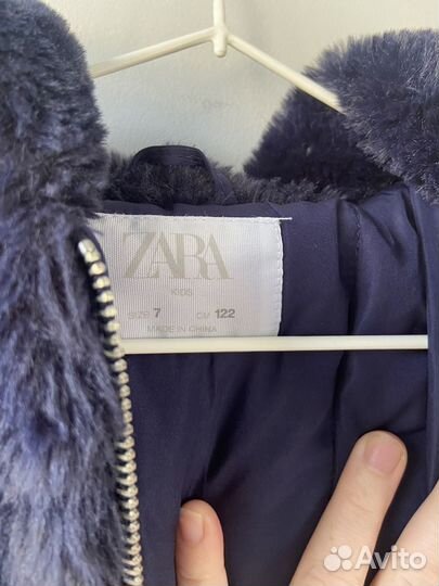 Пуховик и шубка Zara на девочку 110 и 122 размер