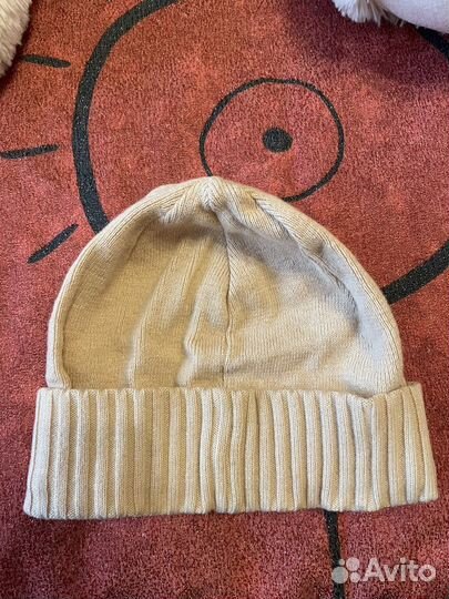 Шапка женская бежевая кремовая вязанная