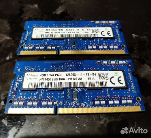 Оперативная память ноутбук Hynix 4Gb ddr3l 1600MHz