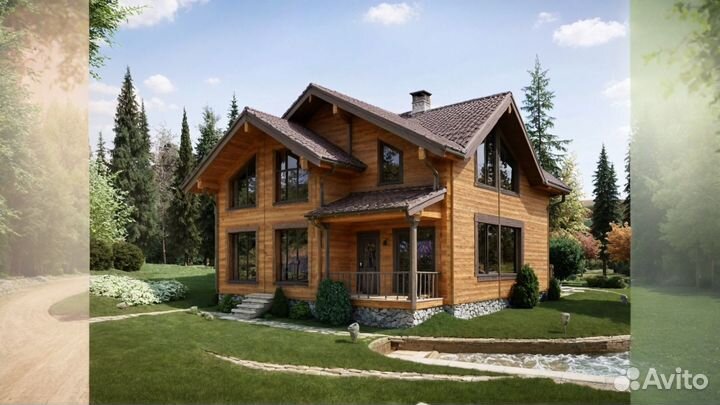 Дом.Рубл.брев.220-260мм.,300кв.м.Проект.Крепыш