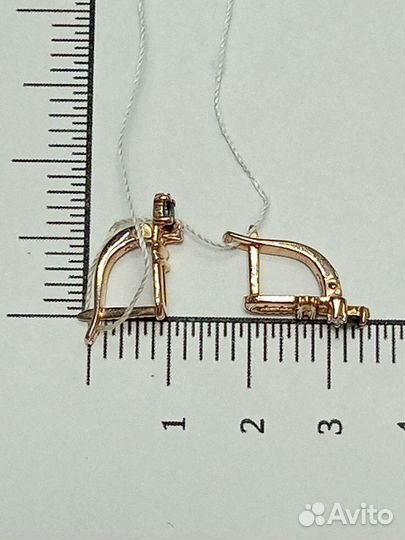 Серьги с природным камнем Золото