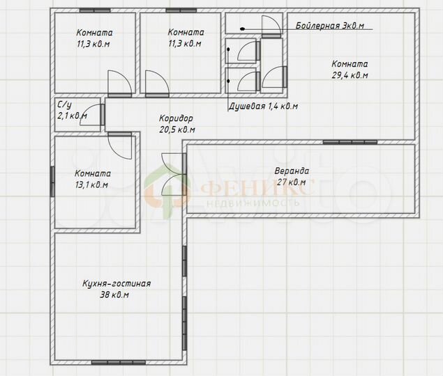 Дом 171,1 м² на участке 10 сот.