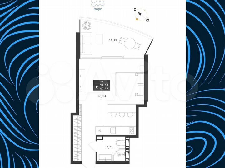 3-к. апартаменты, 72,5 м², 4/11 эт.