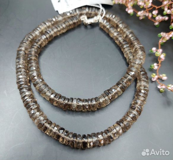 Бусы с раухтопазом