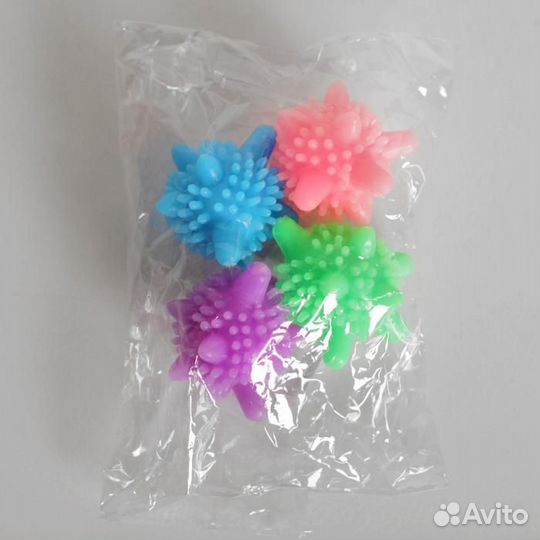 Шары для стирки белья Доляна, d6 см, 4 шт, цвет ми