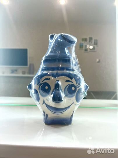 Сахарница самовар (фарфор-гжель)