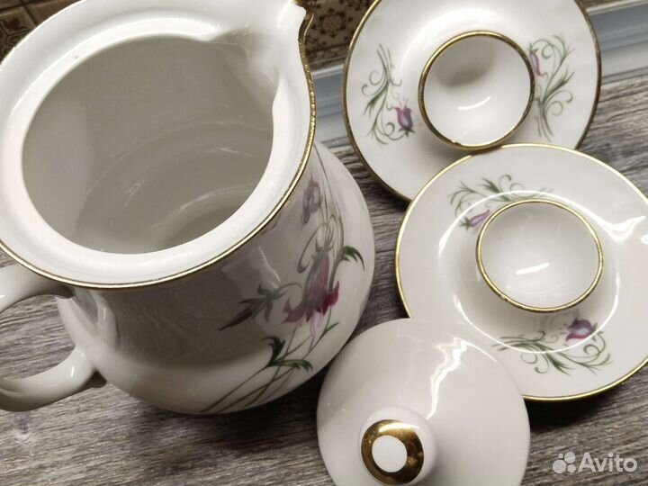 Кувшинчик и пашотницы фарфор Дружковка