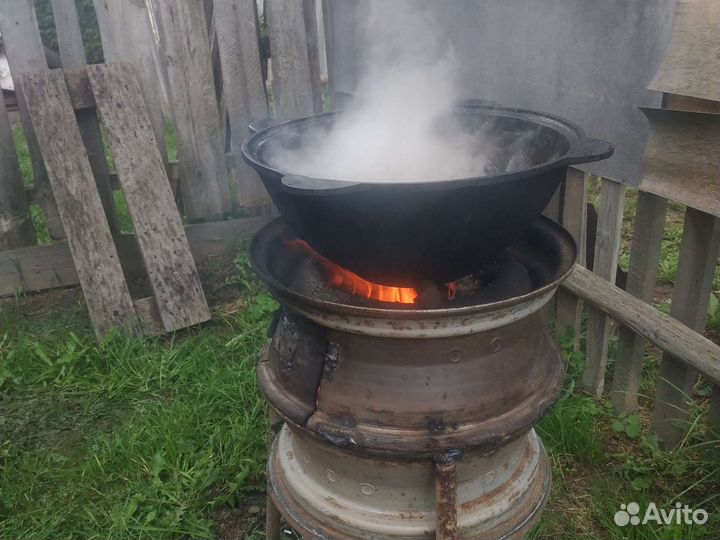 Печь для казана самодельная надёжно сваренная