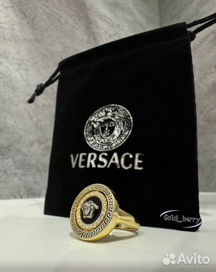 Кольцо versace гравировка