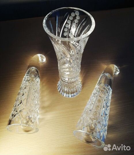 Хрусталь СССР ваза рога