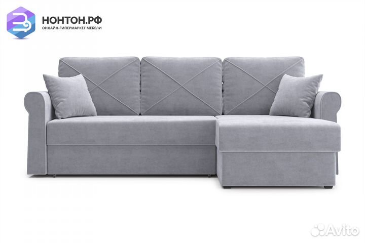 Диван угловой дельфин Лира серый