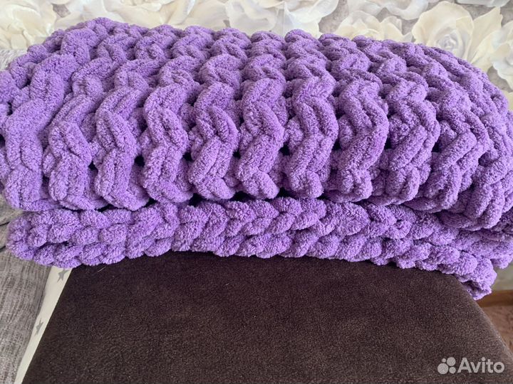 Плед детский плюшевый/ Детский плед вязаный