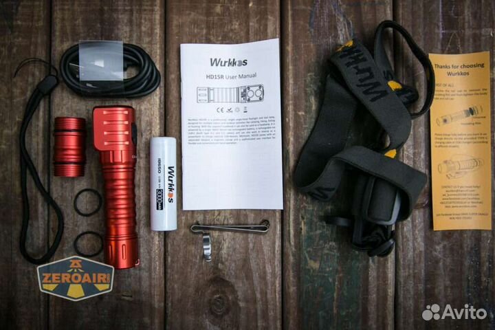 Фонарь налобный Wurkkos HD15 с аккумулятором