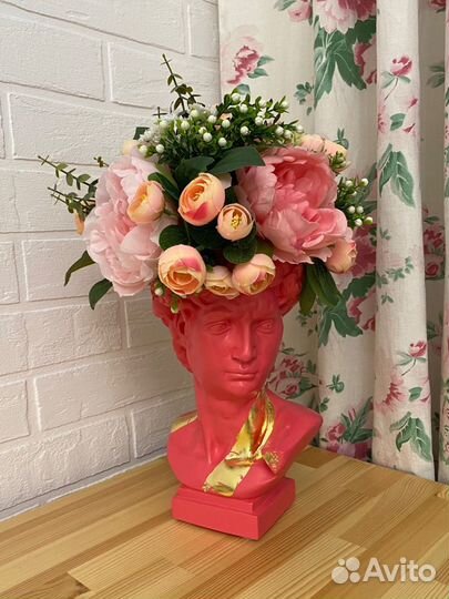 Кашпо из гипса «Давид» с дизайном