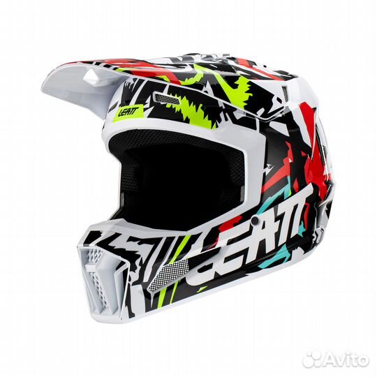 Мотошлем Leatt Moto 3.5 Helmet Kit Zebra, M, 2023