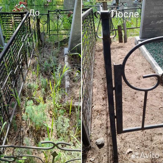 Уход за могилой и покраска оградки