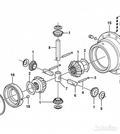 66156 Дифференциал экскаватора погрузчика