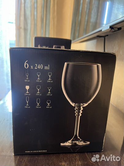 Бокалы для вина новые 6 шт