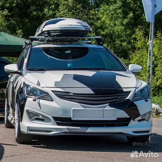 Накладки на передние фары для Hyundai Solaris рест