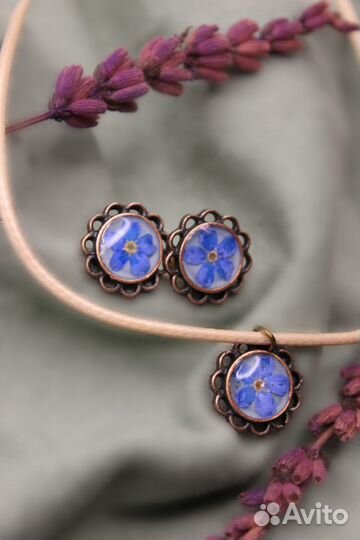 Комплект серьги и кулон / ручная работа