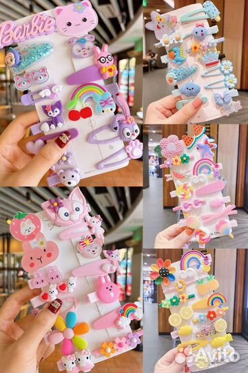 Заколки, резинки, цветные пряди, наборы для девоче