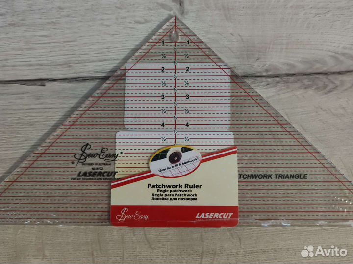 Линейка для лоскутного шитья треугольник 7,5*15''