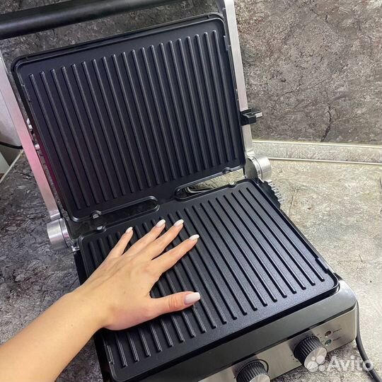 Электрогриль+ вафельница новая
