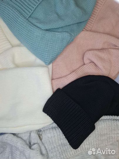 Капор женский новый, капор-капюшон с шарфом, шапка