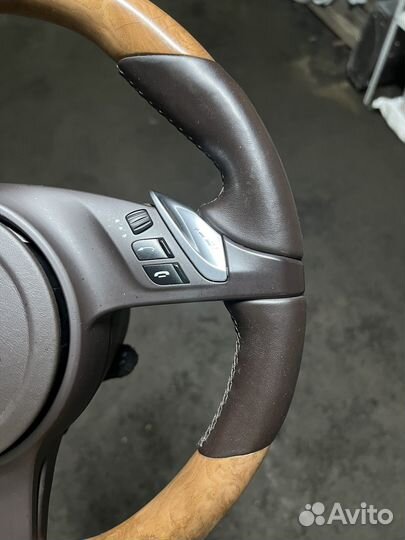 Руль коричневый + дерево Porsche Cayenne Panamera