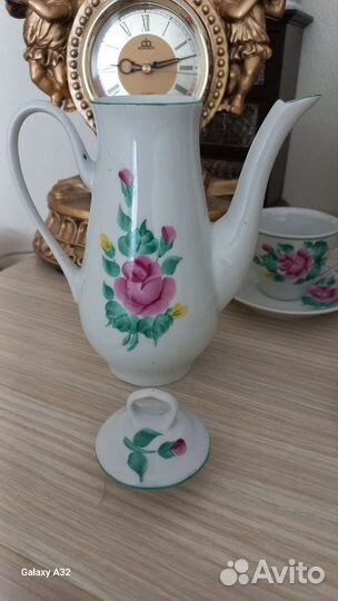 Сервиз кофейный ручная роспись. винтаж