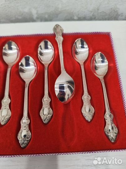 Ложки мельхиор Троянда новые в футляре