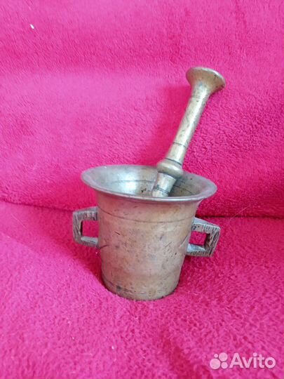Ступка ушастая бронза, старинная