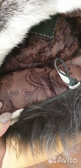 Шапка норковая женская с отделкой из песца