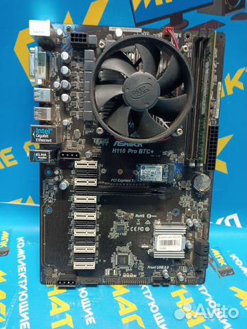 Материнская плата на 13 карт asrock H110 BTC