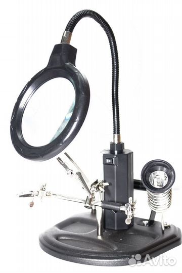 Держатель третья рука с лупой TE-802