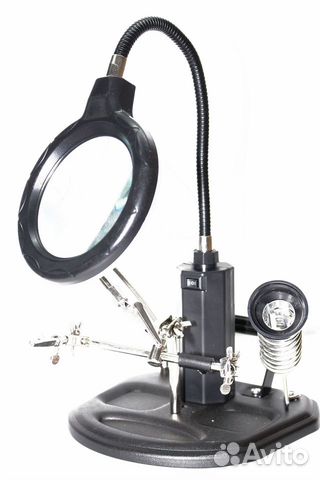 Держатель третья рука с лупой TE-802