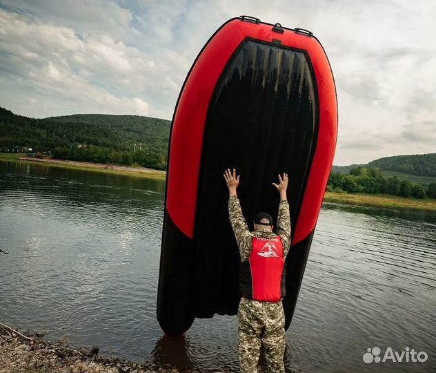 Лодка mishimo river JET470 под водомет красн./чёрн