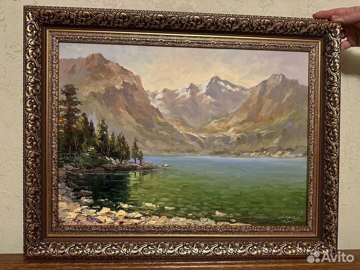 Картина маслом на холсте озеро