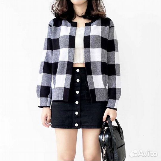 Кардиган укороченный, комплект с юбкой