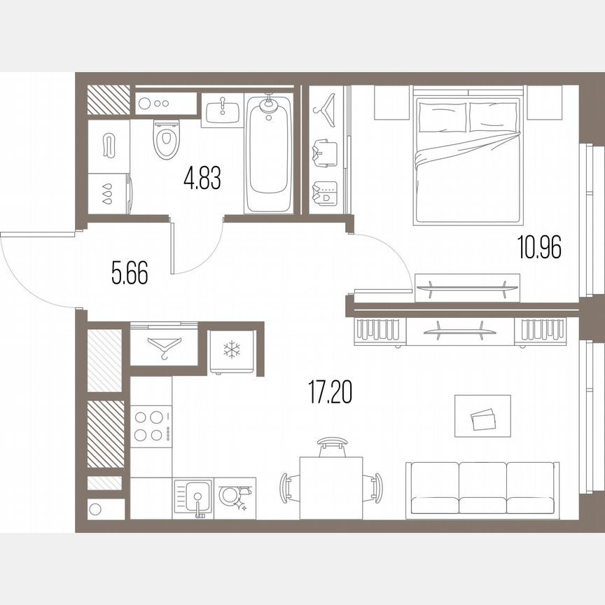 1-к. квартира, 38,7 м², 3/10 эт.