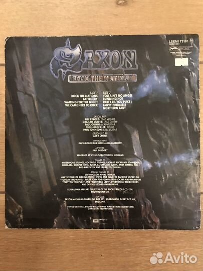 Пластинка винил Saxon Rock the Nations 1986