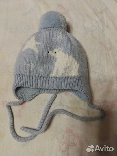 Зимняя шапка на новорождённого