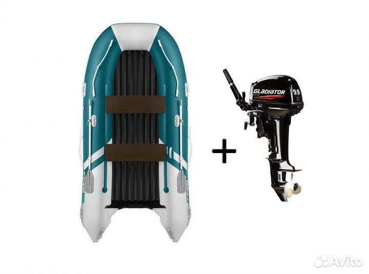 Мотор Gladiator 9.9 + Лодка нднд Gladiator E380S