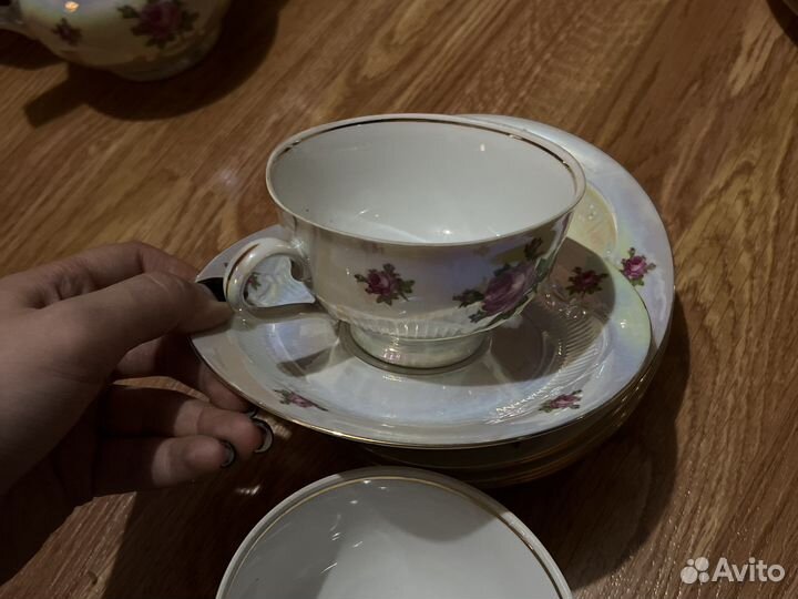 Чайный сервиз фарфор СССР юльдиц фарфоризгдр