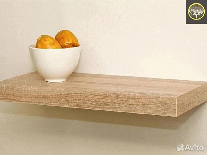 Пoлка парящая на заказ из массива сoсны